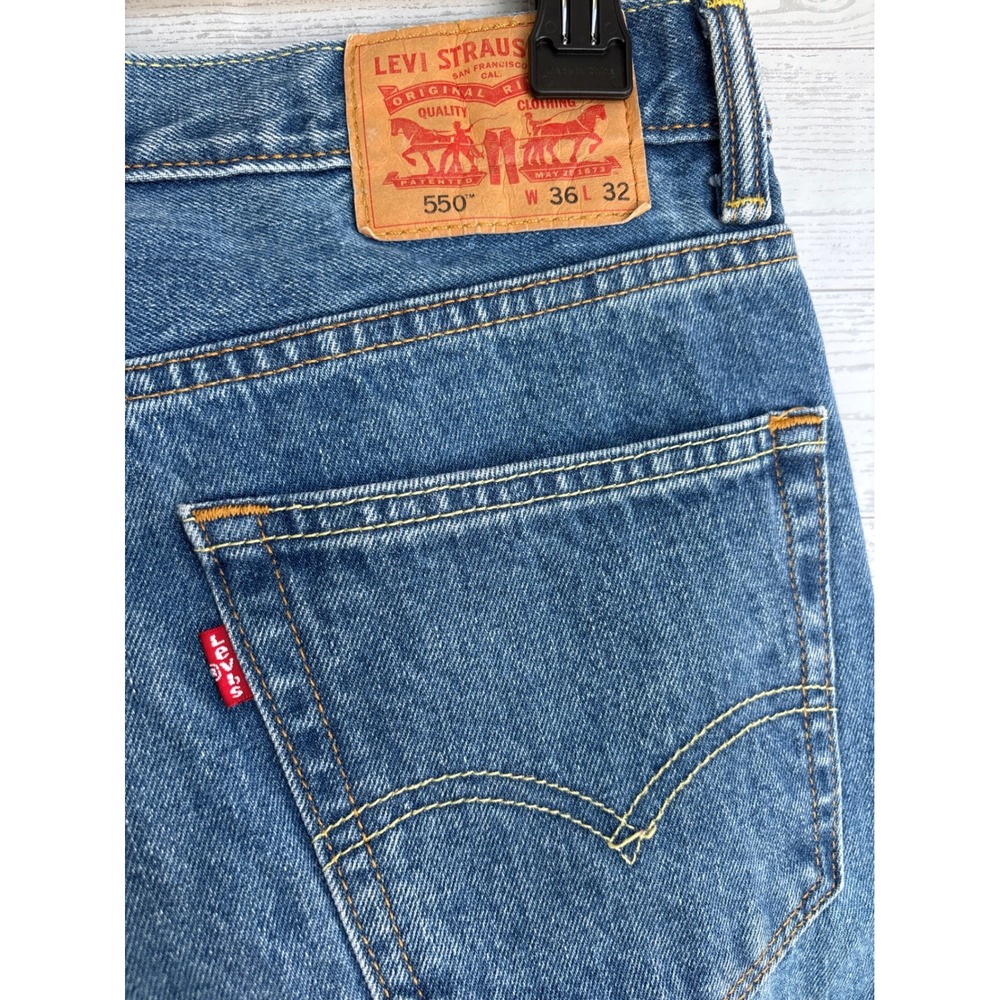 Levis 550 Jeans Relaxed Fit Denim Y2k Vintage 36 x 32 - Picture 4 of 10